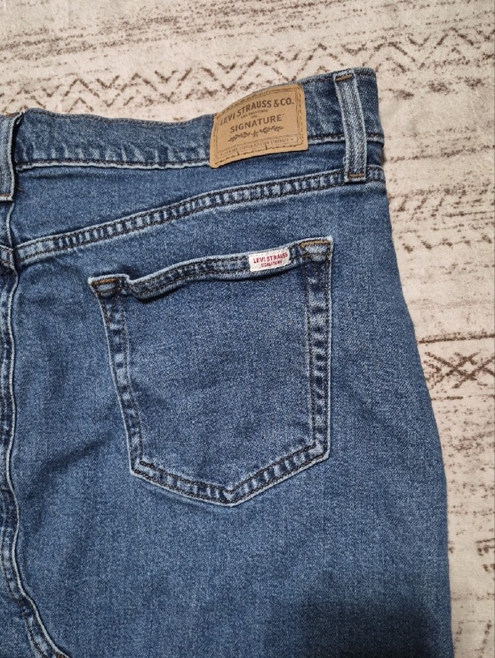 Levi's Dark Blue Distressed Denim Mini Skirt - Picture 6 of 6